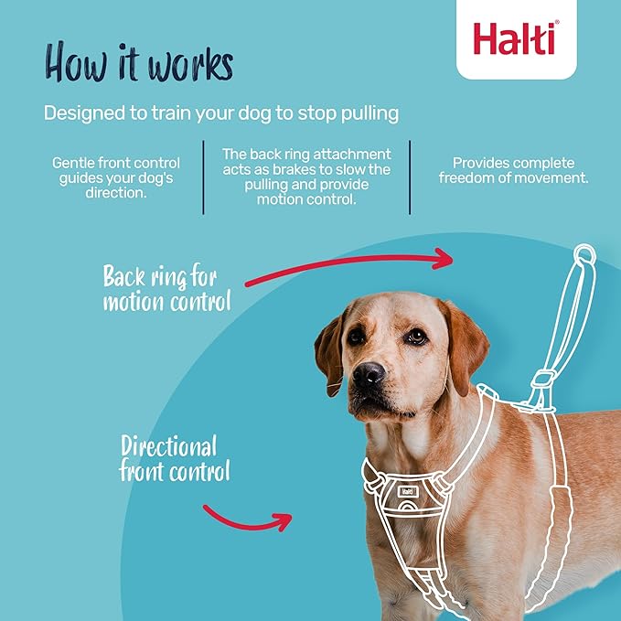 Halti No Pull Harness - Stop Your Dog Pulling on The Leash. Adjustable, Lightweight and Easy to Use. Reflective Dog Training Harness for Medium Dogs (Size M, Desert Sand)