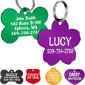 GoTags Dog Tags, Personalized Engraved Dog and Cat ID Tags for Pets, Custom Engraved on Both Sides, Various Shapes Including Bone, Round, Heart, Bow Tie, Star, and Badge (Flower, Large - Pack of 1)