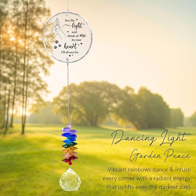 Pet Memorial Suncatcher - Mother's Day Birthday Gifts - Memorial Gifts for Loss of Dog - Bereavement Gifts - Pet Loss Sympathy Gift - Thoughtful Dogs and Cats Remembrance - Pet Sympathy