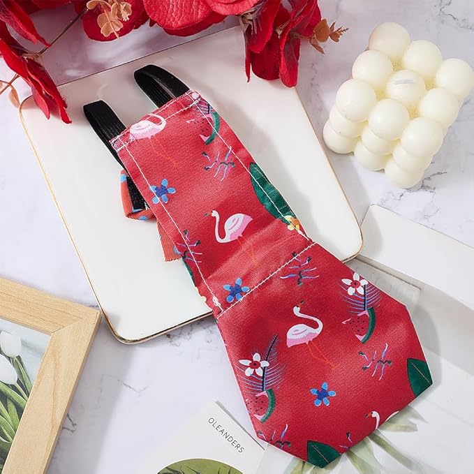 CREATCABIN Adjustable Chicken Diapers Washable Duck Diapers Red Polyester Waterproof Pet Ducking Nappy Poultry Clothes Supplies with Bow Tie for Indoor Chickens Goose Hens Accessories 9.45 x 4.33 Inch
