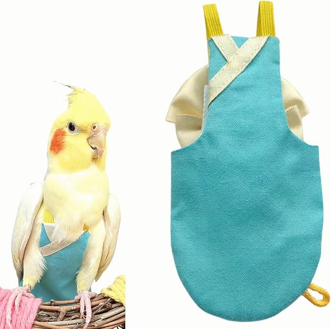 Bird Flight Suits Diapers, Parrot Flight Suits Diapers for Quaker Parakeets Cockatiels Conures Macaw African Grey, Bird Diaper, Parrot Clothes (Blue,XS)