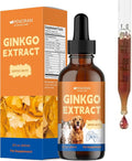 Pet Ginkgo Brain & Heart Support Drops, for Dogs & Cats: Cognitive & Memory Support, Blood Pressure, Cholesterol, Fights Mental Fog, with Curcumin & Lecithin & Multivitamins ﻿