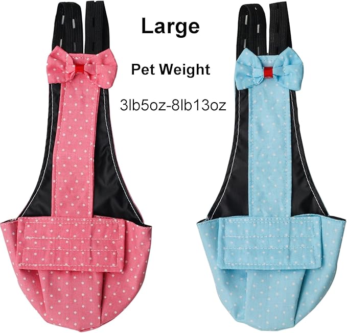 BestParts 2pcs Adjustable Diaper Waterproof Reusable Diapers, Cloth Diaper Wearable Poultry for Farm Pet Goose, Duck, Chicken, Button Adjustable Version (Blue + Pink, L(3.31-8.82pounds), 1, Count)