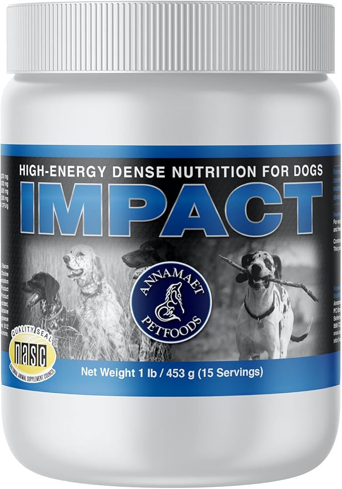 Annamaet Impact – High-Energy Dense Nutrition Supplement for Dogs – Helps Support Healthy Weight in Canine Athletes, Dogs with Fast Metabolism - 1 lb