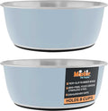 Master Pet Supply Stainless Steel Dog Bowls Set of 2 (64 Oz Each) with Non-Slip Rubber Base - Glacier Blue - Basic Dog Food Bowl Water & Food Bowls for Small Medium Large Dogs & Cats, Metal Dish