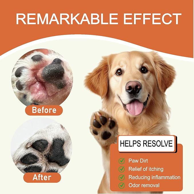Dog Paw Cleaner- Dog Licking Paws Care | Rinse-Free Dog Toe Cleaner to Reduce Occasional Licking, Deep Clean & Moisturize | for All Dogs & Cats |3.4OZ