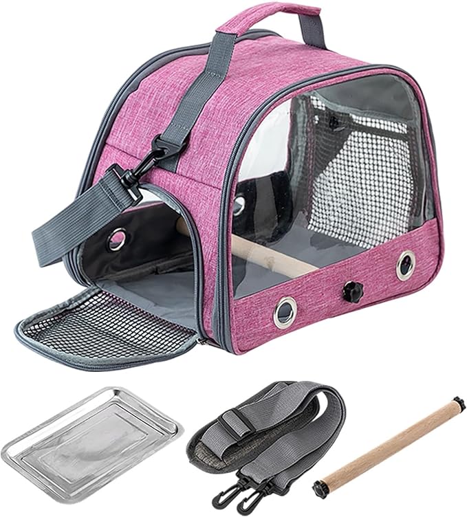 Portable Bird Carrier, Small Bird Travel Cage Carrier for Small Medium Parrot, Lightweight & Breathable Bird Cage with Zipper for Vet Visit Shopping and Outdoor Adventure (Color D)