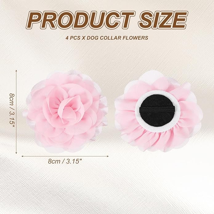 Dog Collar Flowers, Pet Flower Charms Soft Chiffon Cat Collar Bow Tie Floral Grooming Supplies, Intended for Dog