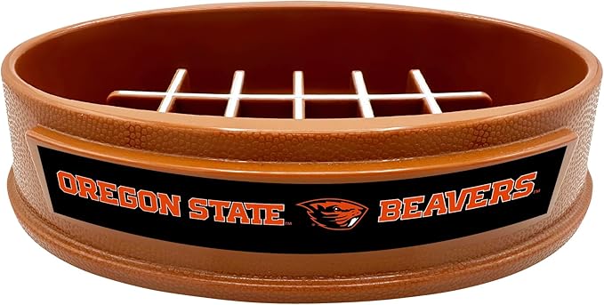 NCAA Super-Bowl - Oregon State Beavers Slow Feeder Dog Bowl. Football Design Slow Feeding Cat Bowl for Healthy Digestion. Non-Slip Pet Bowl for Large & Small Dogs & Cats