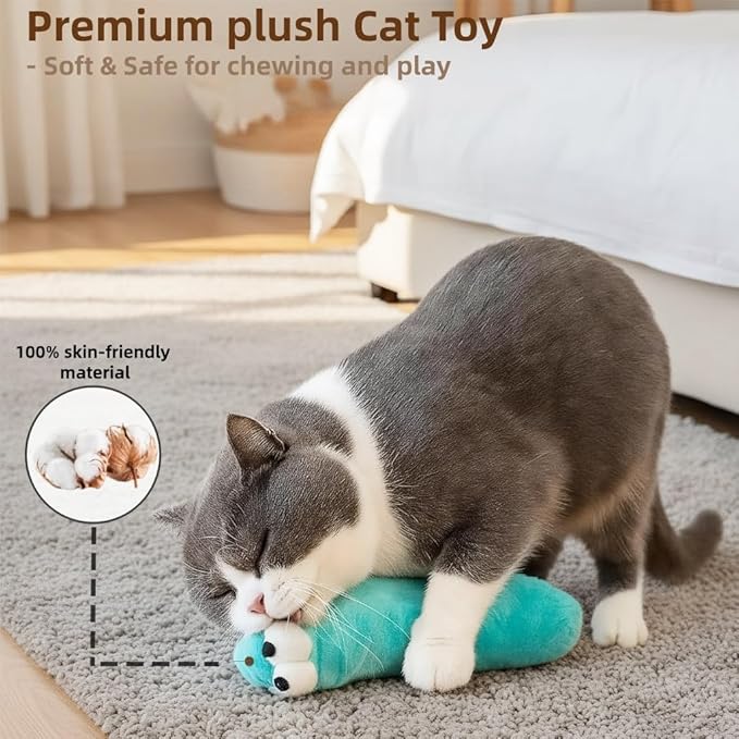 2BB Refillable Cat Toys Pillows,3 Pack, Catnip Inside,Soft and Durable Kick Sticks with Crinkle Sound, Interactive Indoor Kitten Play and Exercise Toy 12.5 ”