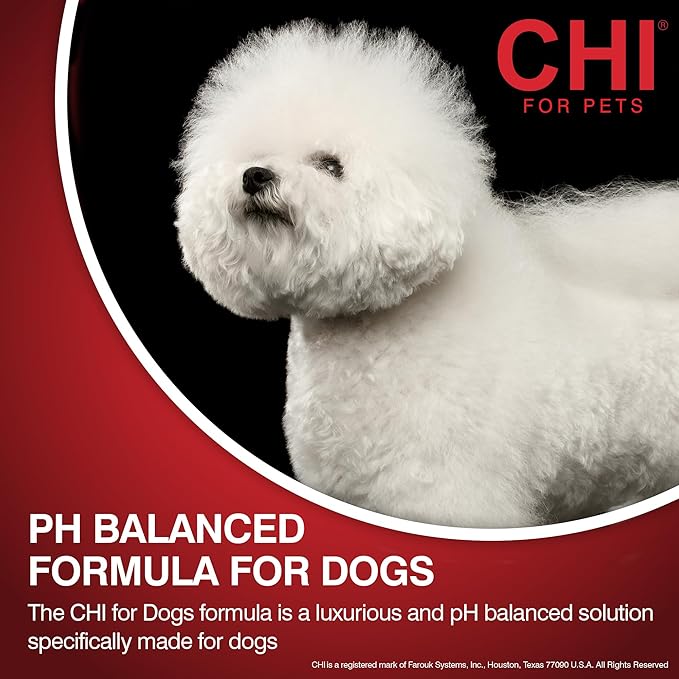 CHI for Dogs Deep Moisture Shampoo, pH Balanced Hydrating Dog Shampoo for Dry Skin, Sulfate and Paraben Free, Ionic Technology for Soft Shiny Coat, Dogs and Puppies 8 Weeks+, Made in the USA, 16 Fl Oz
