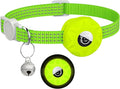 AirTag Cat Collar, Reflective Kitten Collar Breakaway Apple Air Tag Cat Collar, GPS Cat Collar with AirTag Holder and Bell, Lightweight Tracker Cat Collars for Girl Boy Cats Kittens (Luminous Yellow)