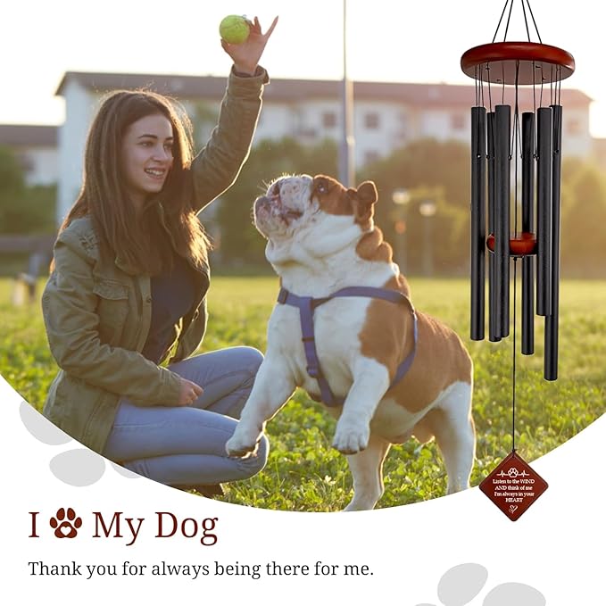 Pet Memorial Gifts for Loss of Dog, 26" pet Memorial Wind Chimes for Outside, Loss of Dogs Sympathy Gift, Listen to The Wind in Memory of Pets Windchimes for Garden