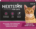 NEXTSTAR Flea and Tick Prevention for Cats, Repellent and Control, Fast Acting Waterproof Topical Drops, Flea Prevention for Cats Over 3.5 lbs, 1 Month Dose
