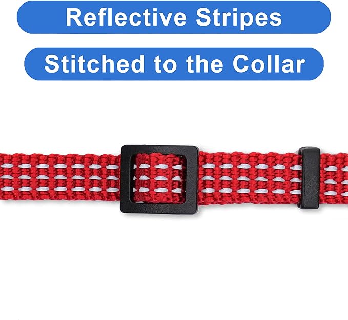 Pawtitas Reflective Red Cat Collar with Safety Buckle and Removable Bell for Kitten and Cats