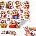 Cat Grooming Wrap, Self-Adherent Soft Cat Blanket to Wrap, Nail Clipping, Anti-Bite, Anti-Scratch, Anti-Escape Calming Wrap (Christmas, 6-10 lbs)