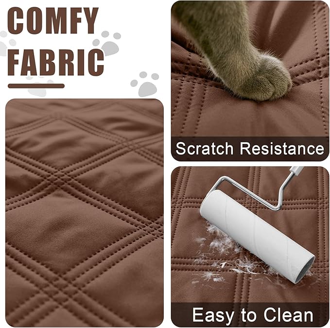 Smiry Waterproof Dog Bed Cover Blanket 40x80, Soft Reversible Pet Blanket, Washable Leakproof Cats Dogs Couch Cover for Sofa, Couch, Furniture, Brown/Brown