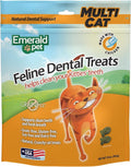 Emerald Pet Feline Dental Treats — Tasty and Crunchy Cat Treats Grain Free — Natural Dental to Clean Teeth, Freshen Breath, and Reduce Plaque and Tartar Buildup — Chicken, 32 oz