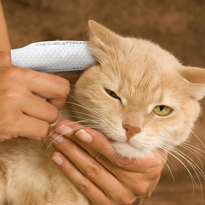 Dog & Cat Ear Cleaner Wipes – Pet Finger Wipes for Cats & Dogs – Cleaning, Soothing, & Deodorizing Itchy Ears – Ear Relief Solution Wash (Unscented)