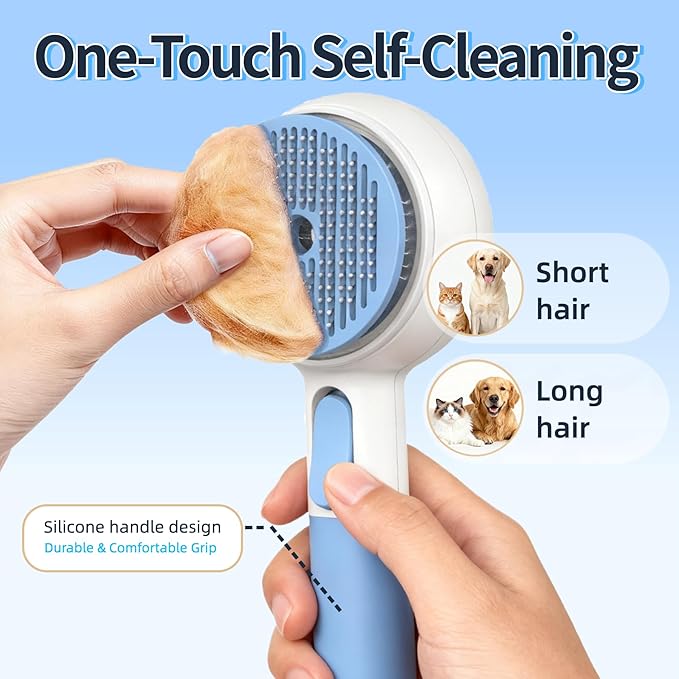 Cat Steam Brush, 3 in 1 Steamy Dog Brush for Shedding and Grooming, Electric Spray Pet Hair Brush with Water Spray for Massage, Cleaning, Removing Tangled Loose Hair, Anti-Static Comb for Cats Dogs