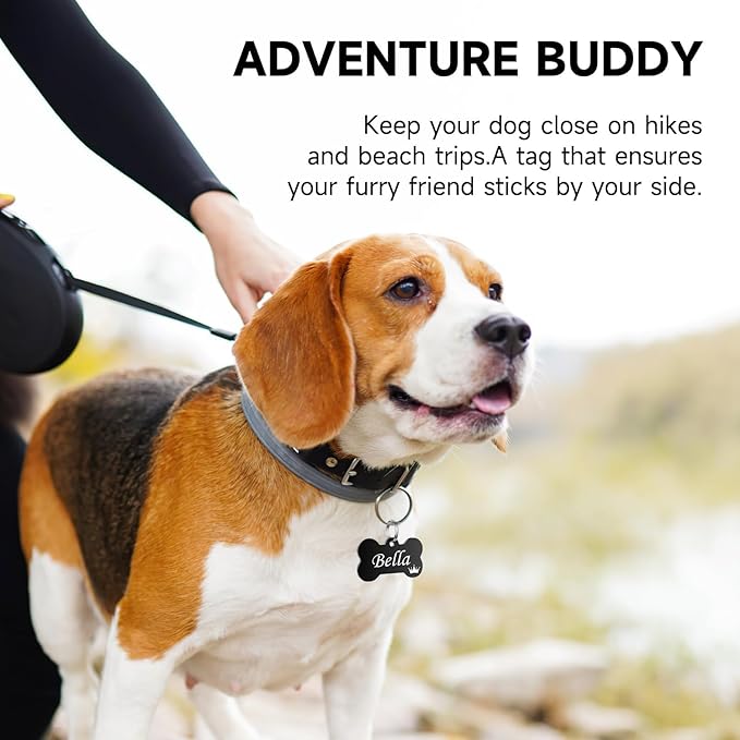 YEHANTI Dog Tags Engraved for Pets - Personalized Dog Tags with Lovely Icons, Durable Stainless Steel Pet ID Tags for Small Large Dogs Cats, Bone Custom Dog Name Tags Engraved on Both Sides, Small