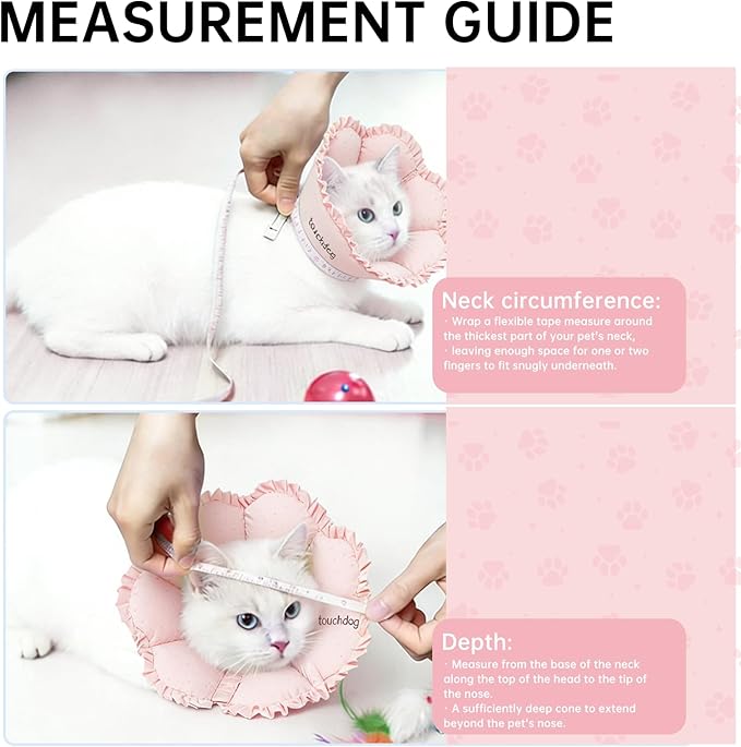 Touchdog Soft Cat Cone Collar, Waterproof Recovery Collar for Cats After Surgery, Lightweight Elizabethan Collar for Kittens, Small to Large