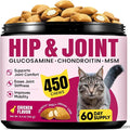 Glucosamine for Cats, Cat Joint Supplement with Chondroitin, Omega-3s & Green-Lipped Mussel, Pain Relief Crunchy & Creamy Treats for Senior Cats, Hip & Joint, Mobility & Flexibility Support -450 Chews
