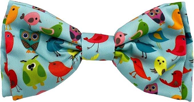 Huxley & Kent Pet Bow Tie for Dogs & Cats - Spring Theme Adjustable Hook & Loop Collar Accessory - Cute & Comfortable for Holidays & Celebrations - Yard Birds, Extra-Large