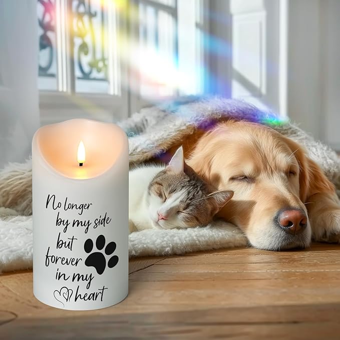Dog Memorial Gifts for Loss of Dog Sympathy Gift, Sympathy Candle for Cat, Condolence Present for Pet Lovers, Friends to Remember Doggie, Marking Bereavement and Grief(4" x 7")