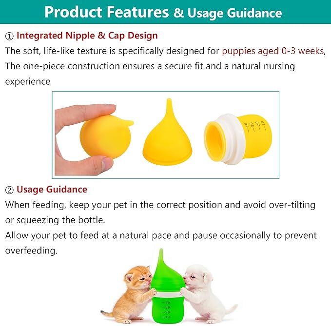 Pet Feeding Bottle for Puppies and Kittens,40ml Pink