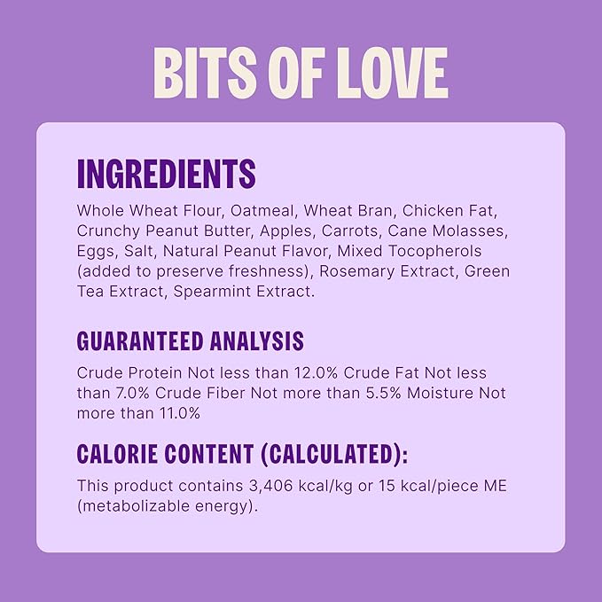 Old Mother Hubbard Wellness Bits of Love P-Nuttier Dog Biscuits, Natural, Seasonal, Valentine's Day Treats, Peanut Butter Flavor, (6 Ounce Bag)