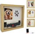 Dog Paw Print Kit for Dogs, Dog Picture Frame with Shatterproof Plexiglass, 4 Customizable Displays, 9”x9”, Pet Memorial Gift for Dogs, Loss of Pet Sympathy Gift, Pet Paw Print Impression Kit (Natural)