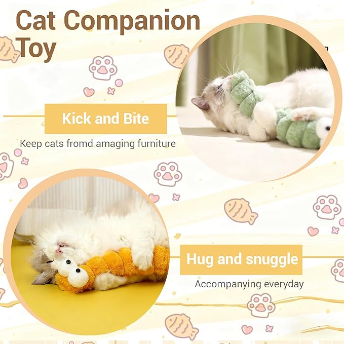 3 Pack Cat Toys Pillows,Catnip Inside, Interactive Indoor Kitten Play and Exercise Toy,Promotes Kitty Exercise,15.96 Inches(Pink+Green+Yellow)