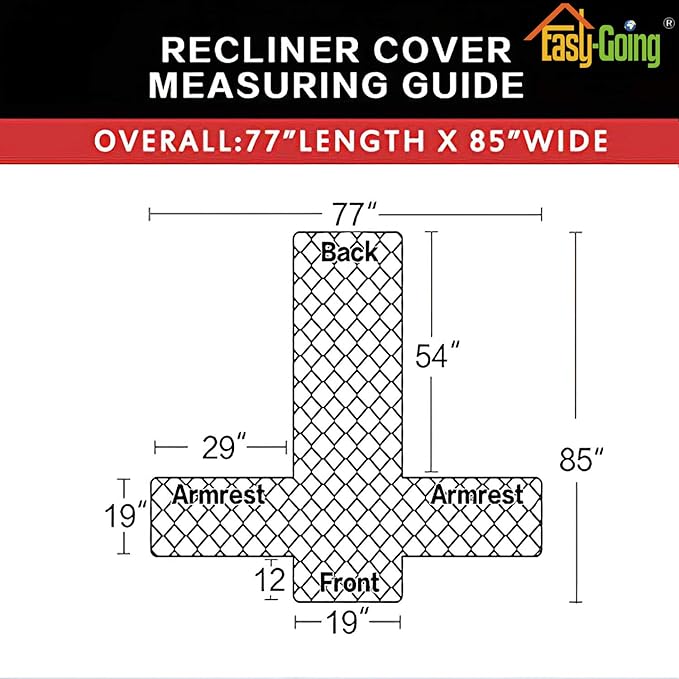 Easy-Going Recliner Sofa Slipcover Reversible Sofa Cover Water Resistant Couch Cover Furniture Protector with Elastic Straps for Pets Kids Children Dog Cat (Recliner, Dark Gray/Beige)