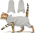 Cat Recovery Suit with Hind Legs, Breathable Onesie After Surgery Female for Abdominal Wounds or Skin Diseases, Anti-Licking Full Body Pet Surgical Pajamas, E-Collar Alternative Wear