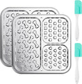 Kactoily 2-Pack Stainless Steel Lick Mat for Dogs and Cats, Large Slow Feeding Licking Pad with 46 Suction Cups, Peanut Butter Licking Pad for Boredom Reducer and Anxiety Relief