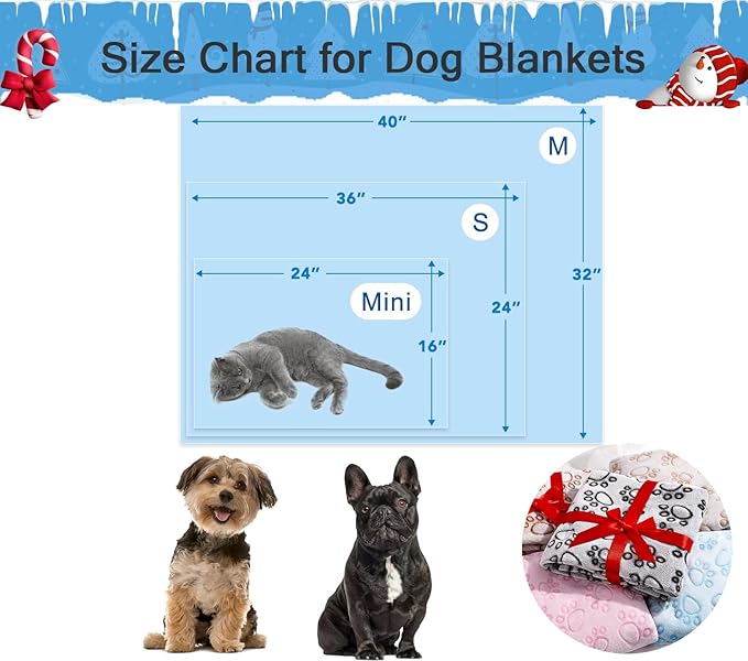 Stuffed 3pcs Premium Soft Dog Blankets for Medium Dogs, Cat Blanket Calming Washable for Bed Couch Crate Protection Cover, Dog Puppy Kitten Essentials Christmas Dog Gifts, 32 * 40 inches, Blue