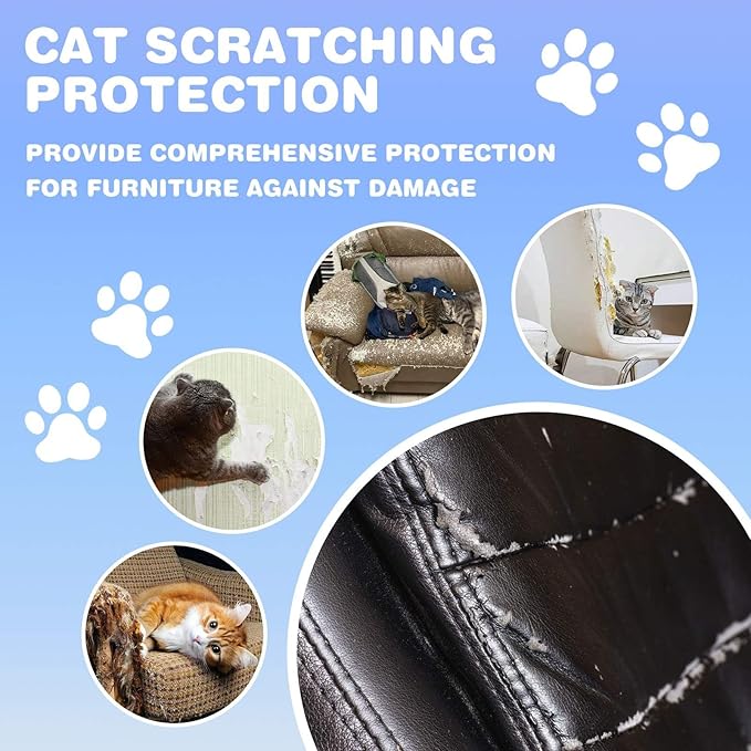 Cat Scratching Mat 78.7"x15.8" Self-Adhesive Cat Furniture Protector, Climbing Cat Scratch Pad for Cat Tree, Sofa, Wall, and Furniture DIY Protection(Brown)