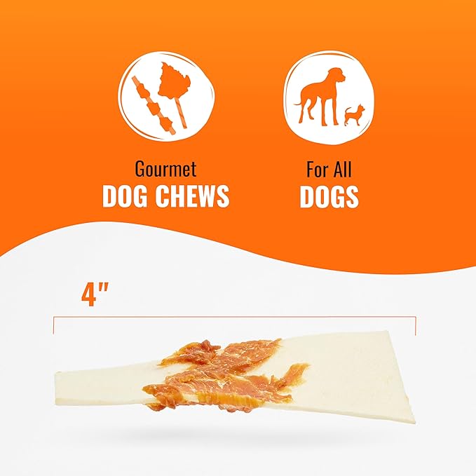 Good'n'Fun Triple Flavor Chips, Dog Chew Treats, Premium Chicken and Beef Hide Treats for Dogs, 4 oz
