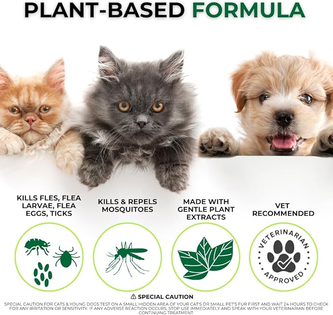 Nature’s Dome Outdoor Flea & Tick Spray – 16 oz – Kills & Repels Fleas, Ticks, Larvae & Eggs – Plant-Based Pest Control – Safe for Pets, Kids & Plants – Ready-to-User