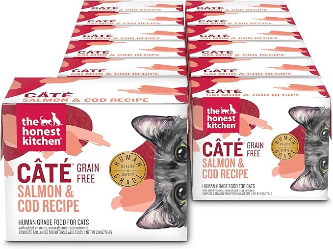The Honest Kitchen Human Grade Câté™ Grain Free Salmon & Cod Pâté Wet Cat Food, 2.8 oz x12