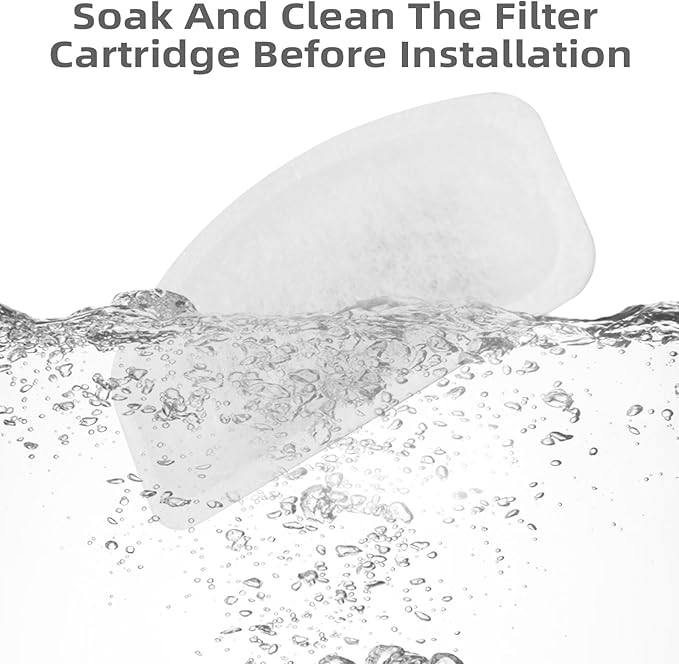 Cat Water Fountain Filter Pet Drinking Fountain Filter, Replacement Filters for D30 67oz/2L Automatic Carbon Pet Water Fountain Filters, Triple Filtration 12 Pack (6Pcs Black Sponge)