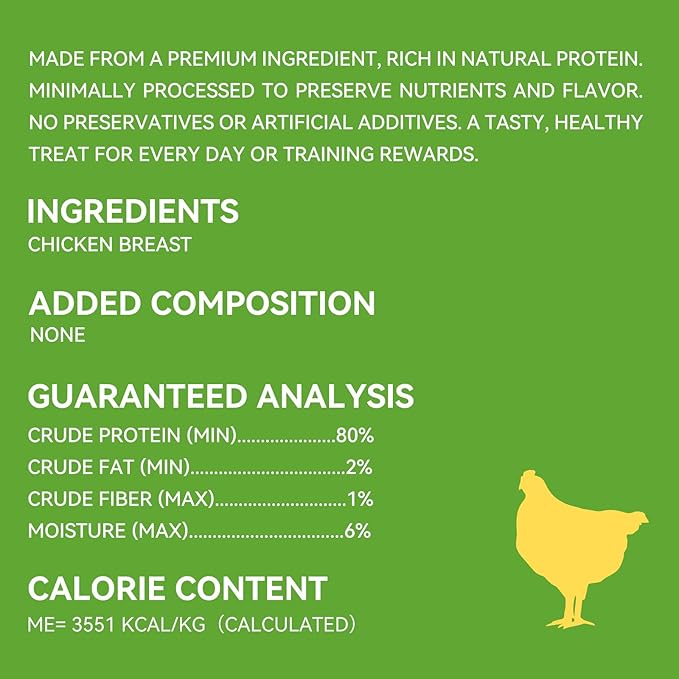 OPET Freeze Dried Chicken Breast Cat Treats for Cats & Dogs，Single Ingredient Grain Free High Protein Pet Food，Healthy Training Snacks (Chicken Breast, 1.48 Ounce)