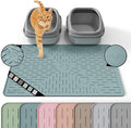 OHMO Cat Litter Mat Trapping Mat Premium Silicone 31.5x23.6 Light Blue,Waterproof and BPA Free Kitty Litter Box Mat, Easy Clean and Keeps The Floor Tidy