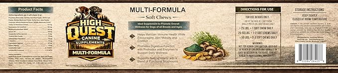 High Quest Dog Multivitamin Soft Chews – Daily Vitamins, Probiotics, Omega 3, Immune Support