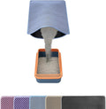 Cat Litter Box Mat for Floor 32"x22", Cat Litter Mat Litter Trapping Mat,2 Layer Llitterbox Mats for Pet kitty,Litter Rug Catcher,Waterproof Urine Proof, Clean Easily, Blue, Medium