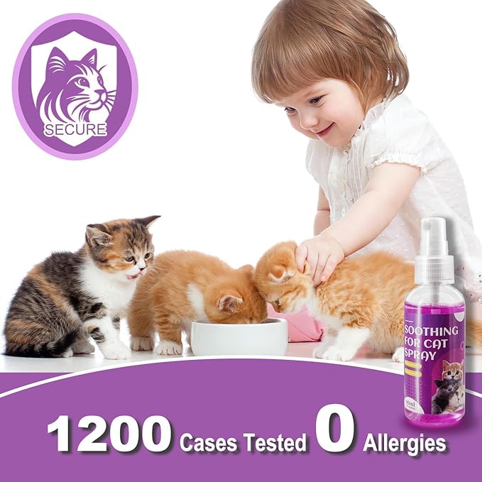 Cats Calming Pheromone Spray & Calming Solution for Cats, Anti Anxiety Pet Products - Feline Calm Pheromones, Cats Reduces Scratching Furniture Peeing Marking Calming Cat for Travel 240 ml