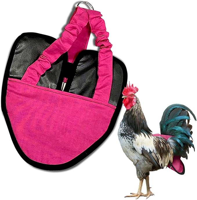 Hen Holster Premium Starter Kit - Bird Diaper, Wrap Around for Hens, Roosters, Ducks - Leak-Proof, Comfortable Bird Harness with Sewn-in Liner, Secure Hook & Loop Closure - Large, Pink