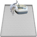 Cat Litter Mat for Litter Box, Silicone Large Cat Litter Trapping Mat - 31x22 in, Waterproof & Non-Slip, Durable & Easy Clean, Light Gray