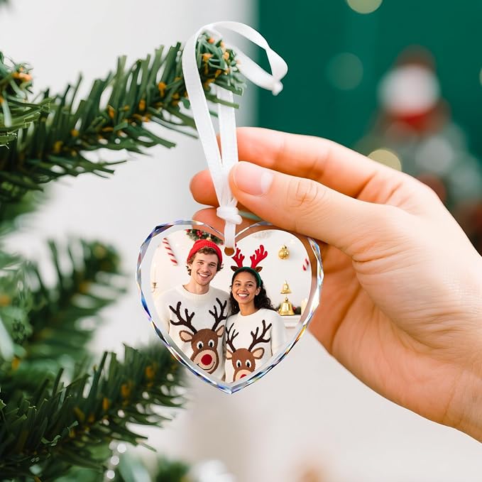 Personalized Christmas Ornaments with Photo Name, Engagement Ornament 2026, Wedding Gifts for Couples, Bridal Shower Gifts for Bride, Newlywed, Mr & Mrs, Her